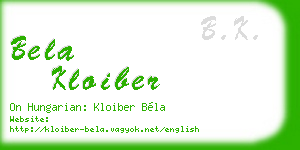 bela kloiber business card